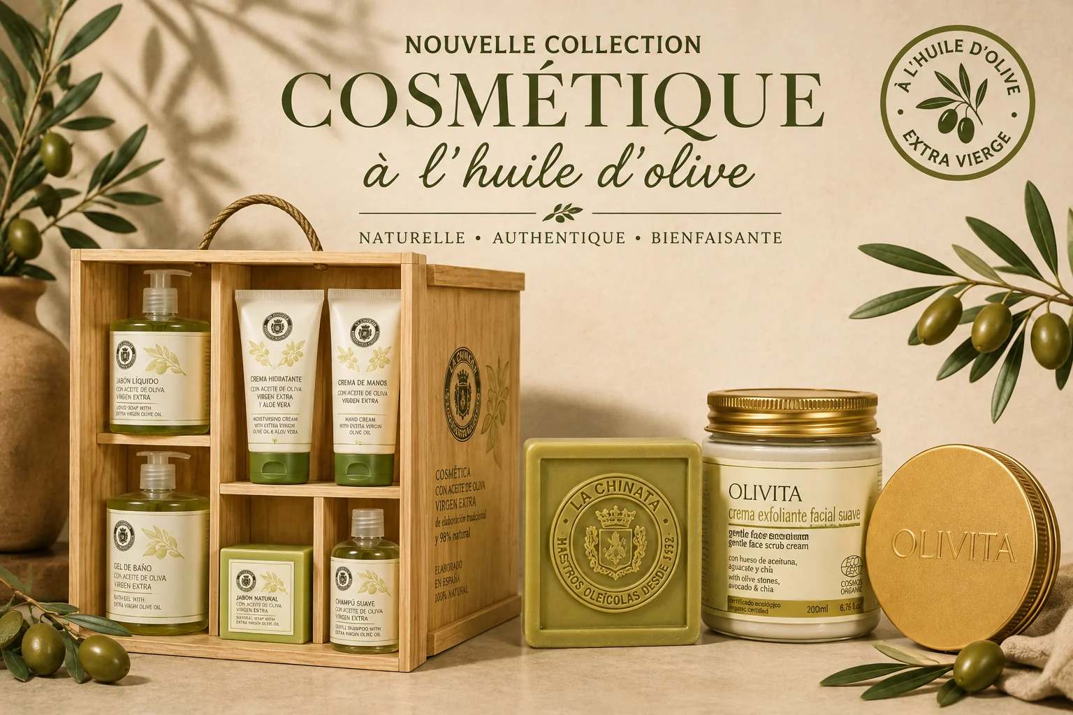 Cosmétique à l'huile d'olive