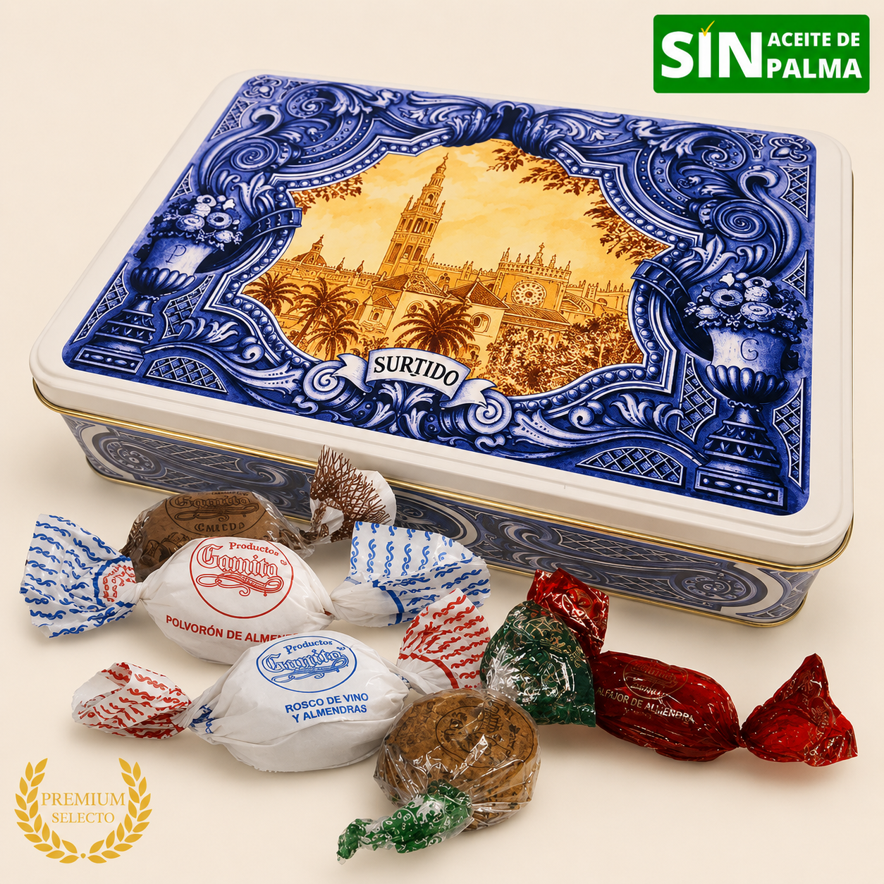 Boîte artisanale de luxe Estepa – Confiseries espagnoles - lot de 3 boîtes de 300g