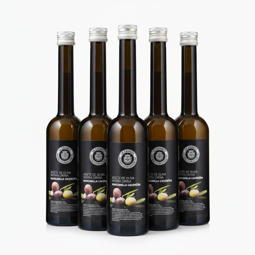 Lot de 5 bouteilles Huile d'Olive Vierge Extra Manzanilla Cacereña 500ml