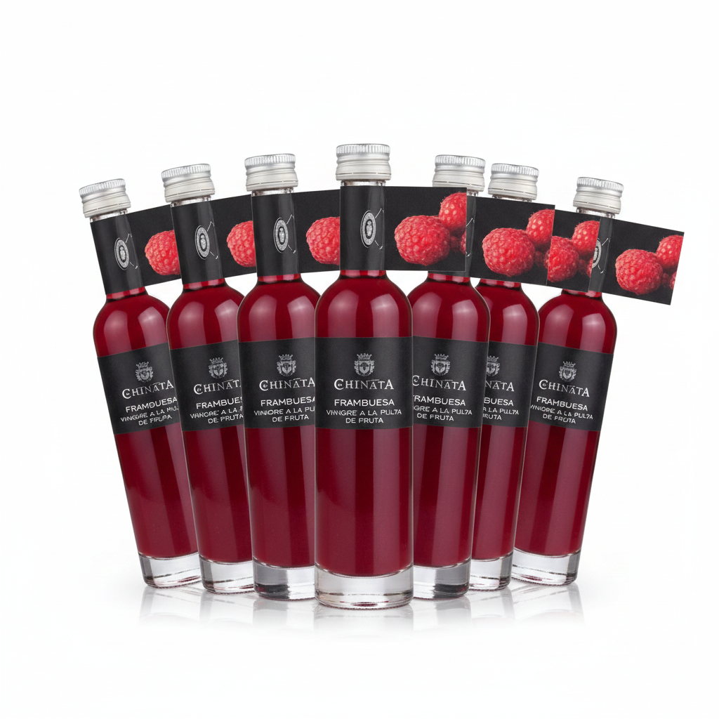 Lot de 5 bouteilles Vinaigre à la Pulpe de Framboise La Chinata